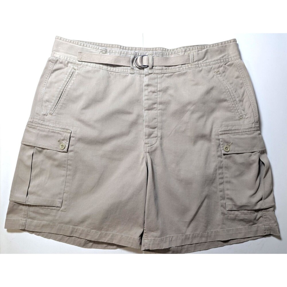 Vtg Polo Ralph Lauren Geller Cargo Shorts Men's 42 Button Fly Built-in Belt Y2K